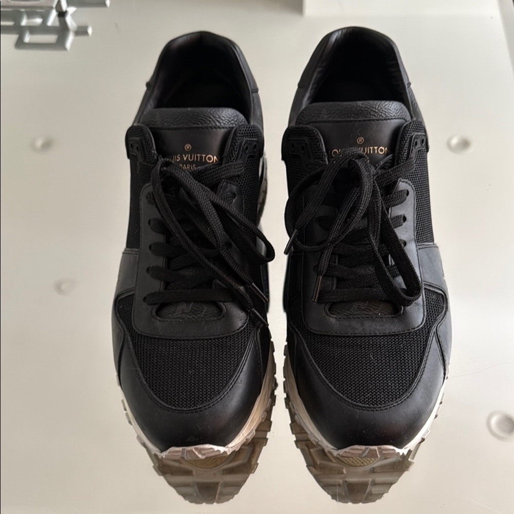 Louis Vuitton Black Sneakers with Suede and Mesh